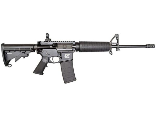 Del-Ton DT Sport Mod 2 Forged Aluminum AR15 Rifle - Black | 5.56NATO | 16" Light Profile Barrel | Carbine Handguard | M4 Stock | A2 Flash Hider