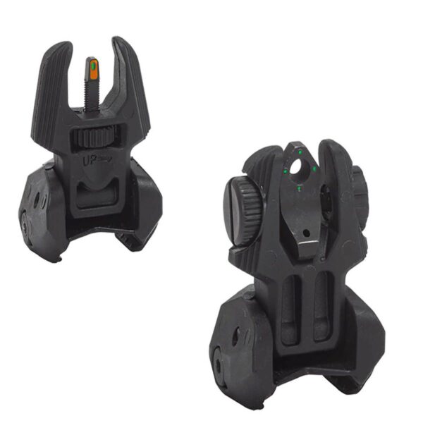 MEPROLIGHT FRBS POLYMER BACKUP FLIP-UP SIGHTS 2 DOT REAR/ ORANGE HYPER BRIGHT FRONT BLACK