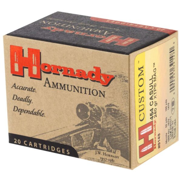 HORNADY CUSTOM AMO 454 CASULL 240GR XTP MAG 20RD (10 BOX CASE) - Image 2