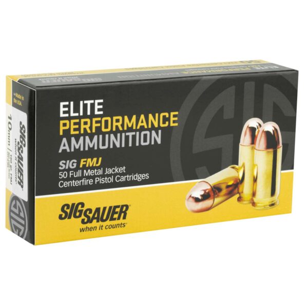 SIG SAUER AMMO 10MM 180GR ELITE BALL FMJ BOX/50