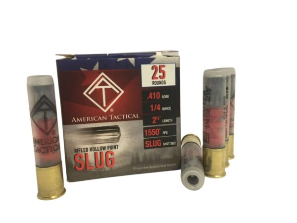 ATI SLUG AMO .410GA RIFLED SLUG 1/2 OZ 2.5" 25RD/BOX (10 BOXES PER CASE)