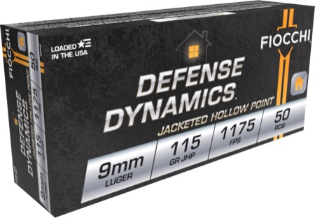 FIOCCHI AMO 9MM LUGER 115GR JHP 50-RD ( 20 BOXES PER CASE )