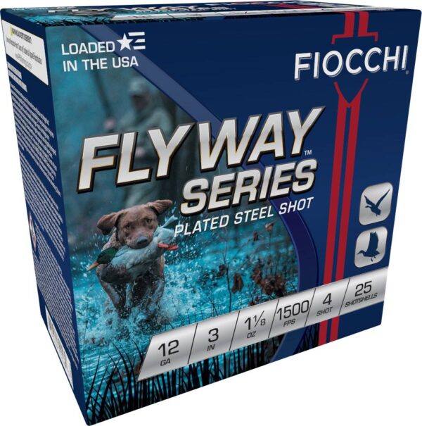 FIOCCHI STEEL WATERFOWL AMO 12GA 3 IN 1 1/8 OZ #4 1500FPS 25-RD ( 10 BOXES PER CASE)