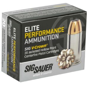 SIG SAUER AMMO 10MM 180GR ELITE V-CROWN JHP BOX/20