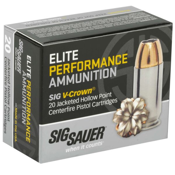 SIG SAUER AMMO 10MM 180GR ELITE V-CROWN JHP BOX/20