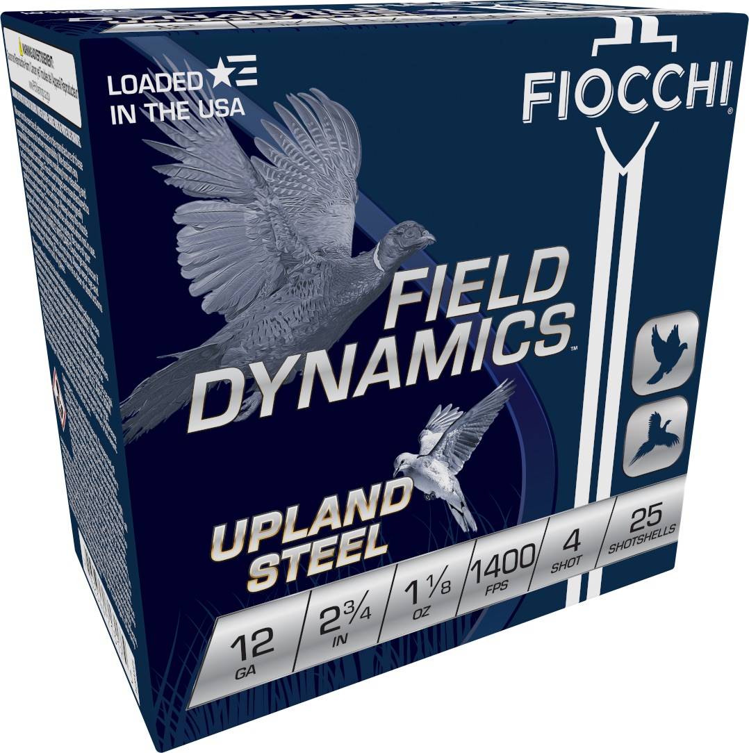 FIOCCHI HI VELOCITY STEEL AMO 12GA 2.75 IN 1 1/8 OZ #4 1400FPS 25RD ( 10 BOXES PER CASE )