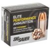SIG SAUER AMMO 45 AUTO 200GR ELITE V-CROWN JHP BOX/20