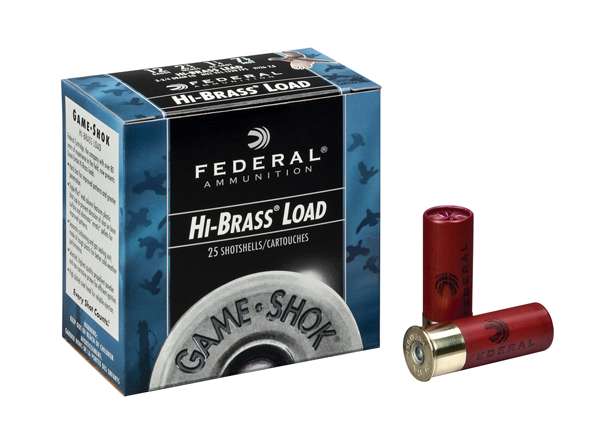 FEDERAL GAME SHOK HI-BRASS AMO 12GA #4 2-3/4 1-1/4 OZ 25RD (10 BOX CASE)