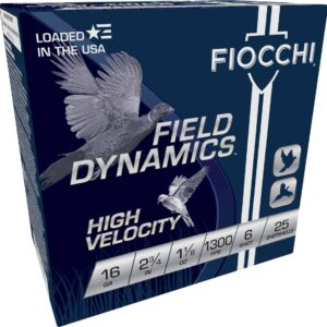FIOCCHI HV LEAD AMO 16GA 2.75 IN 1-1/8 OZ #6 1300FPS 25-RD ( 10 BOXES PER CASE )