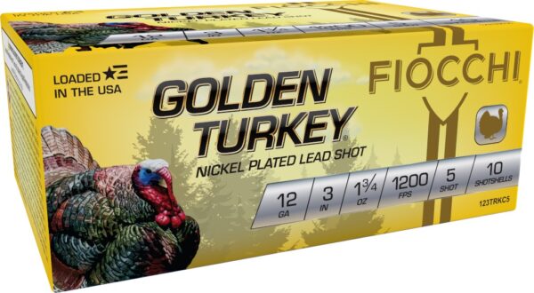 FIOCCHI GOLDEN TURKEY AMO 12GA 3 IN 1 3/4 OZ #5 1325FPS 10-RD ( 10 BOXES PER CASE )